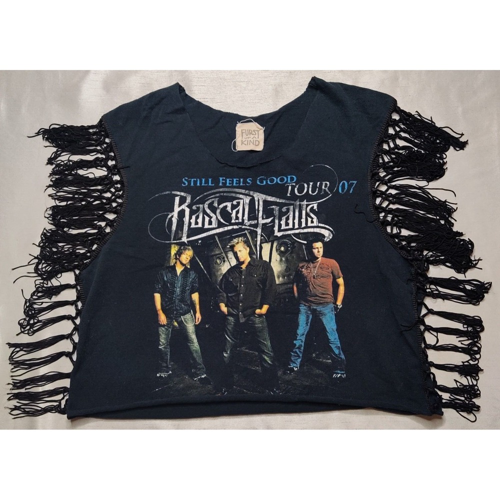 FURST OF A KIND Racal Flatts 2007 Still Feels Good Tour Women Large Fringed Tank